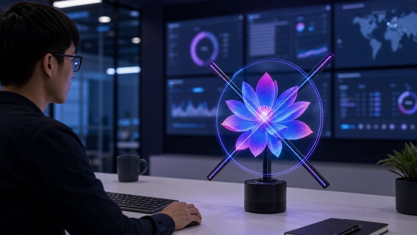 Multi-Fan Holographic Wall Guide